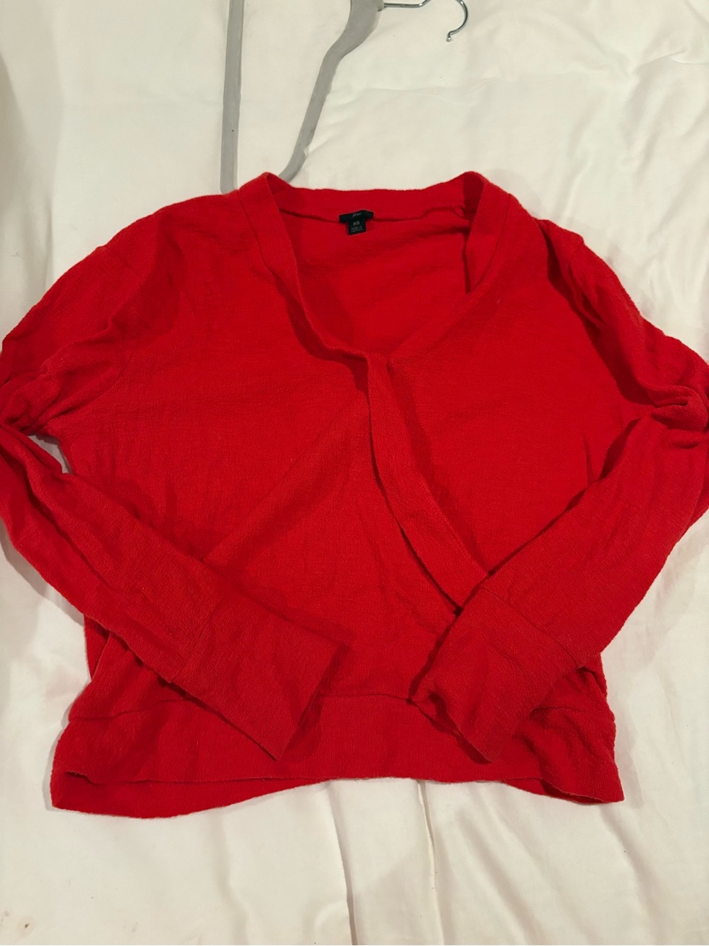 Red V-Neck Lightweight Sweater